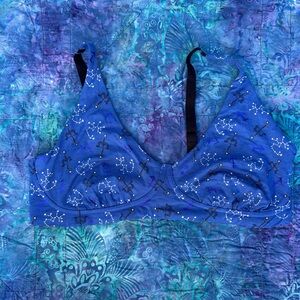 MeUndies Zodiac Astrology Sagittarius Archer Blue Constellation Print Bra 2X